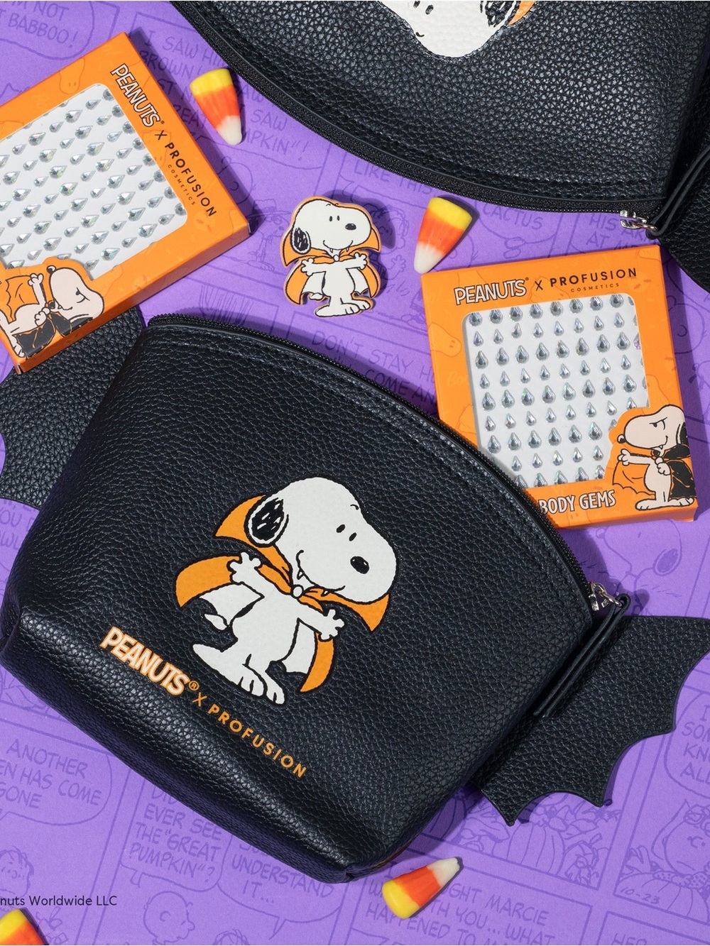 2026 Profusion x Peanuts Halloween Count Snoopy Cosmetic Bag & Gems Set 🐾